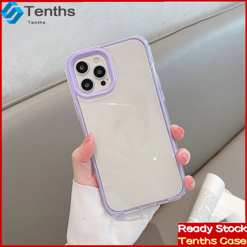 Samsung A14 A04 A04sA23 A53 A73 A13 A33A03 A03s A22 A52 A72 A32 A12 A02 A02s S20 FE A50 A50s A30s A51 A71 A20 A30 Bingkai Warna Warni 3in1 Perlindungan Lensa Casing Ponsel Soft Cover Bening