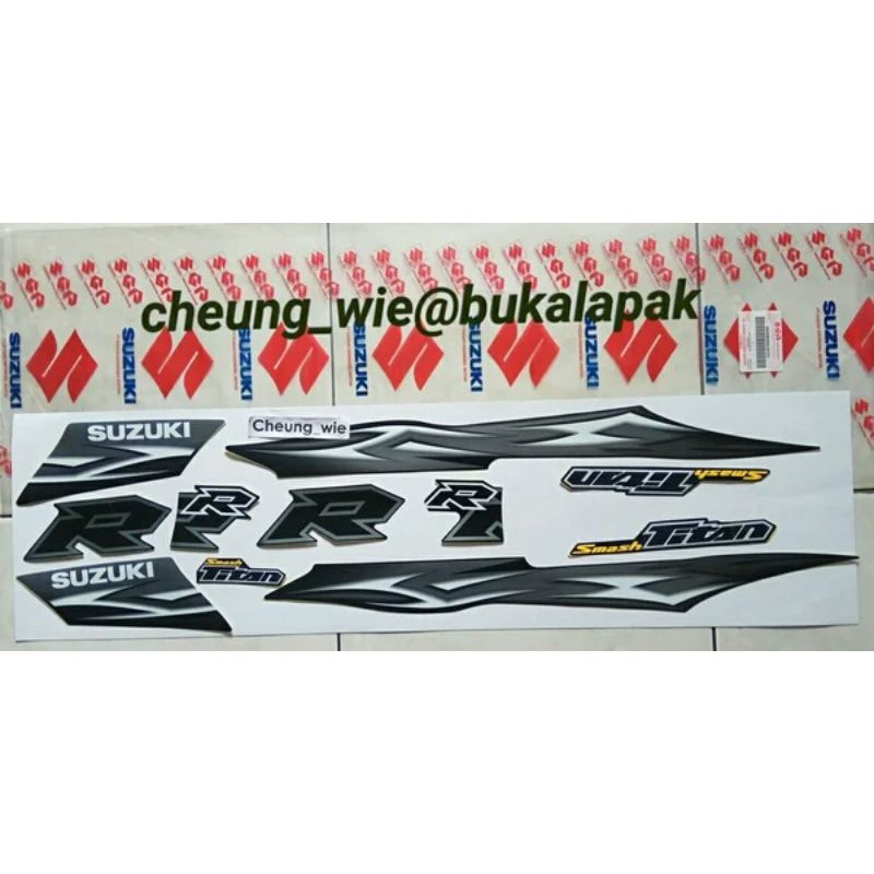 68000B45H21NYVU lis body striping stiker Smash titan R 2010 hitam silver ori SGP