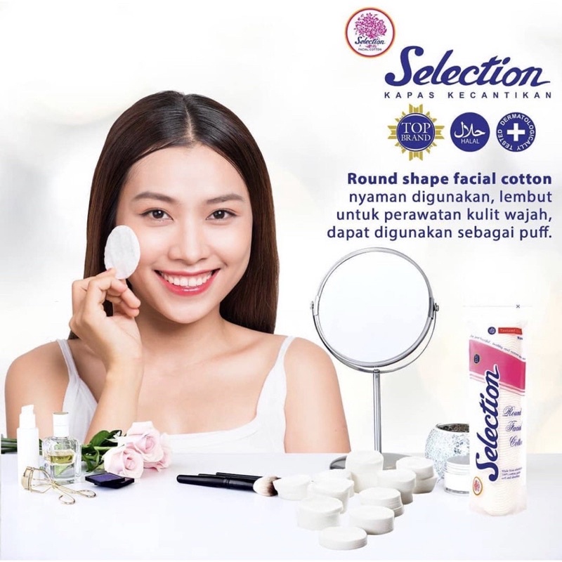 SELECTION Indonesia / Kapas Kecantikan Special Lapis Tipis Tebal Oval Round Bulat Kotak Cotton Ball Bud Buds Medisoft Hijau Biru / Pembersih Wajah Facial Wash Cleanser Toner Essence Baby / 35g 50g 60g 75g 80g 120g 180g 80s 100s 175s 180s / Ziplock Box