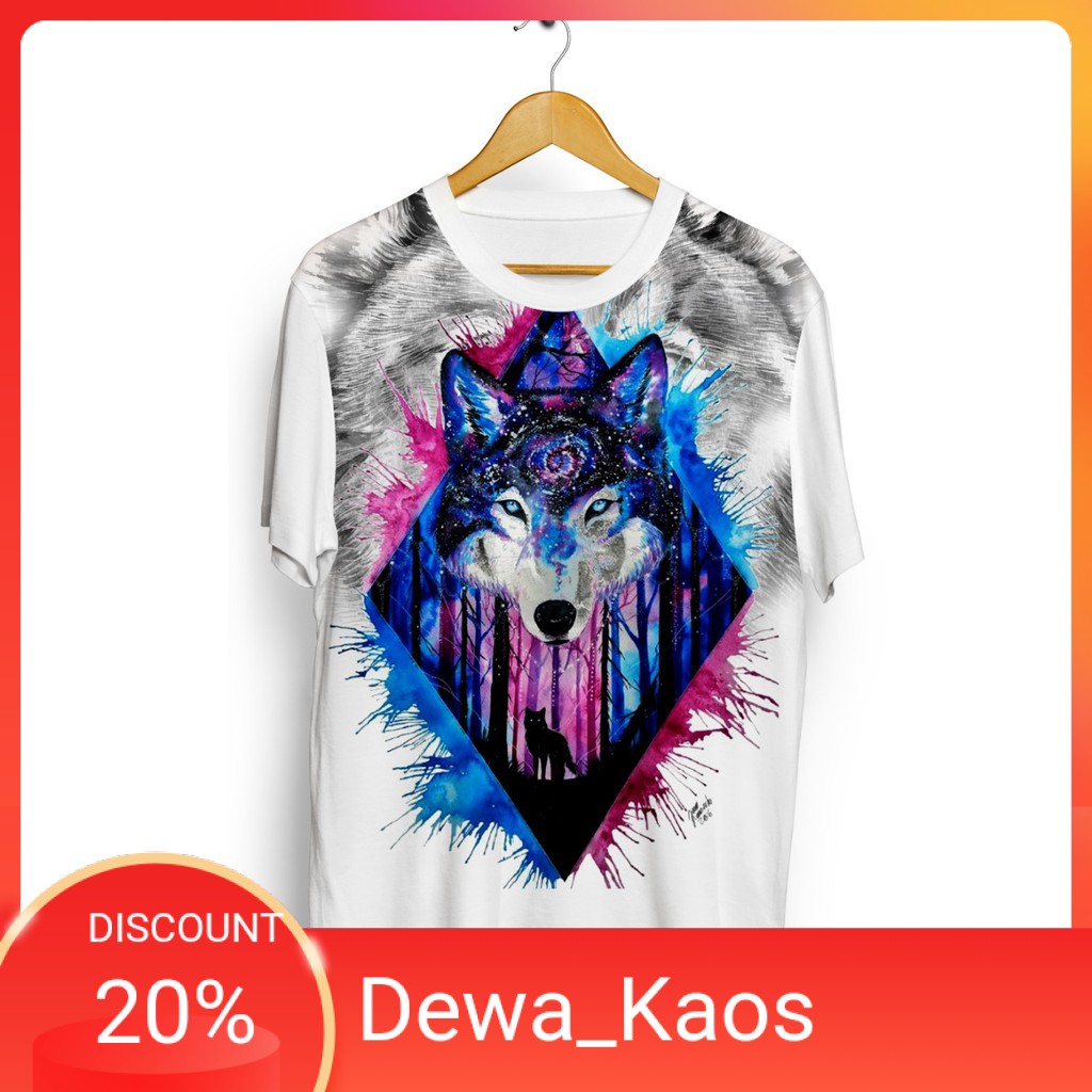KAOS KEREN SERIGALA PRINTING / KAOS KEREN PRIA / KAOS KEREN DISTRO