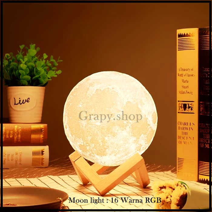 lampu / moon lamp / lampu hias kamar / lampu tidur / lampu tidur meja / lampu tidur unik