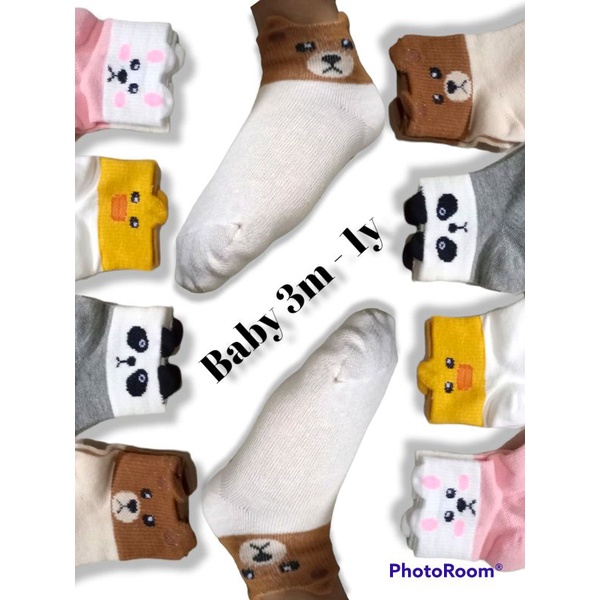Kaos Kaki Motif Lucu Bayi Anak Laki-Perempuan Premium Cotton 3 Pasang