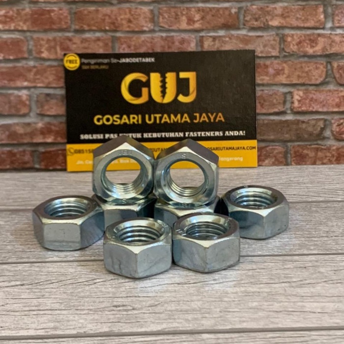 Jual Mur Hex Nut M Galvanis Putih Hitam Pitch Kunci Shopee