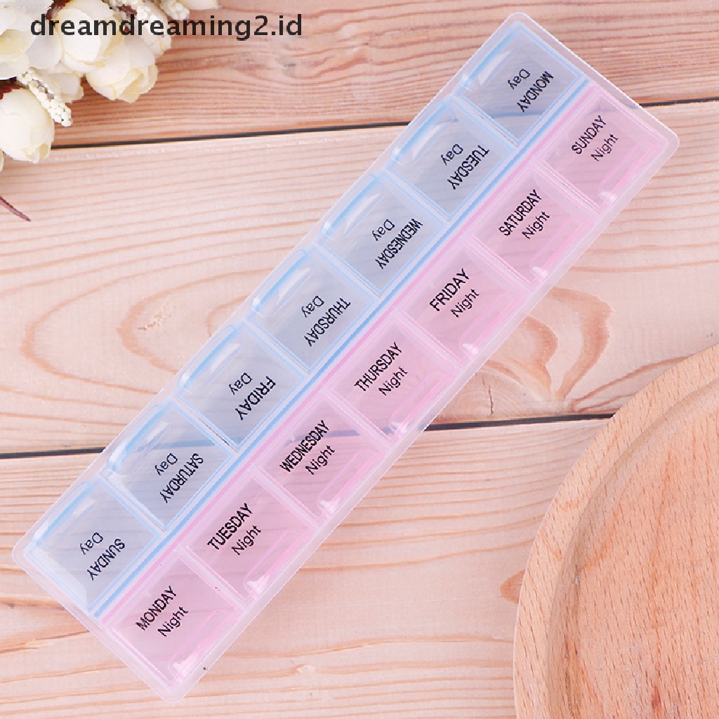 1pc Kotak Dispenser Organizer Obat Pil / Tablet 7 Hari / Mingguan