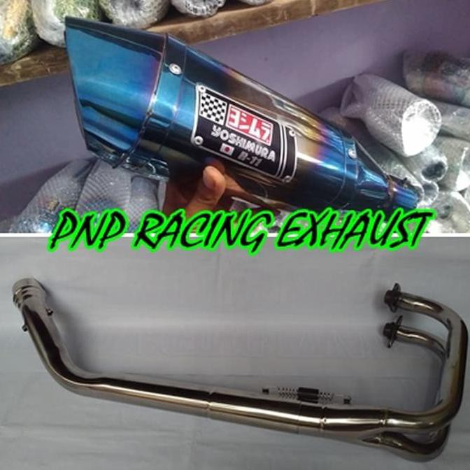 DISKON Knalpot Racing Yoshimura R11 Half Blue Fullsystem Ninja 250 R/Fi SALE