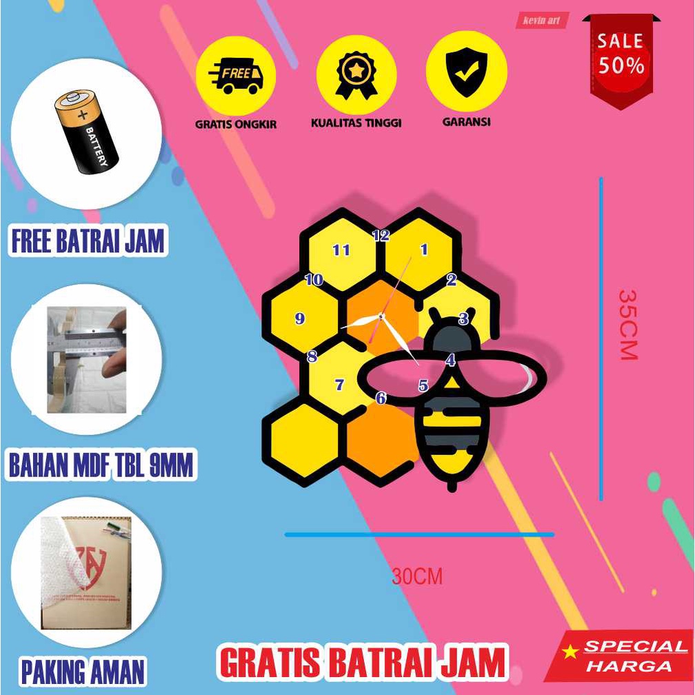 JAM DINDING UNIK MINIMALIS KARAKTER HEWAN LEBAH LUCU GAMBAR MOTIF AESTHETIC MURAH TEMPEL TEMBOK DEKORASI DINDING CUSTOM BESAR MEWAH MODERN CANTIK WALL DECOR DINGDING KAMAR TIDUR ANAK IMUT MANIS DISKON PROMO TERLARIS