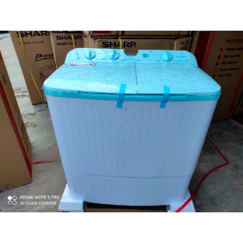 mesin cuci polytron 9 kg hijab/ mesin cuci polytron 9076 / mesin cuci polytron 2 tabung 9 kg