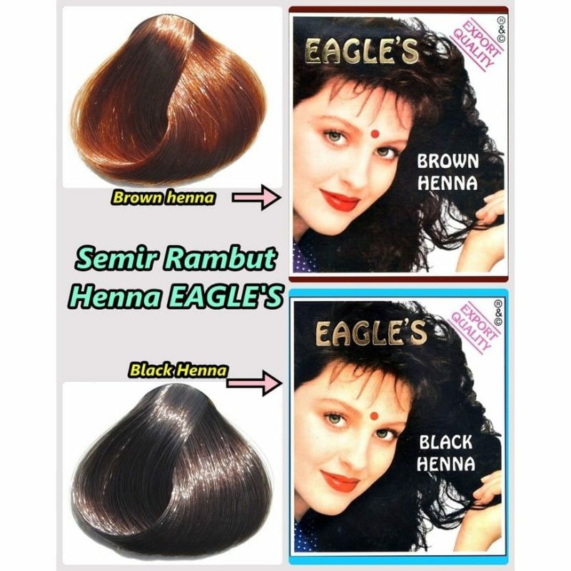 HENNA EAGLE BLACK/BROWN - SEMIR RAMBUT HENNA ALAMI~100% ORIGINAL