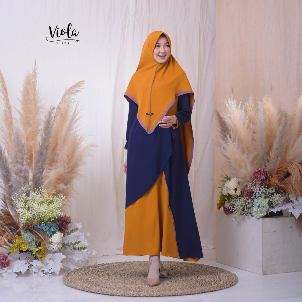 Gamis ameera ori viola amira layer itycrepe premium one set khimar