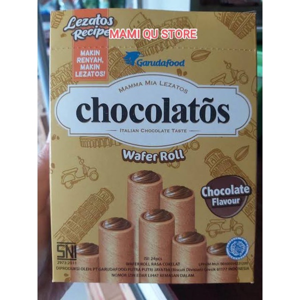 

Chocolatos Wafer Roll Coklat 1 Box (24pcs x 7 Gram)