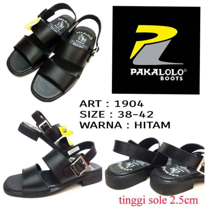 TERBARU SEPATU SANDAL KULIT PRIA PAKALOLO 1904 WARNA HITAM SIZE 38-42