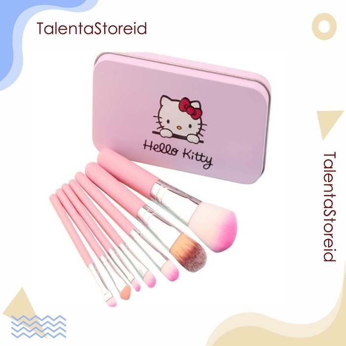 KUAS MINI 1 SET ISI 7 PCS BRUSH MAKE UP SET HELLOKITTY