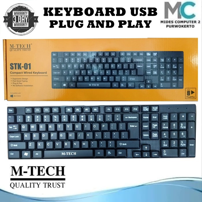 Keyboard Usb Mtech stk-01 kable komputer dan laptop