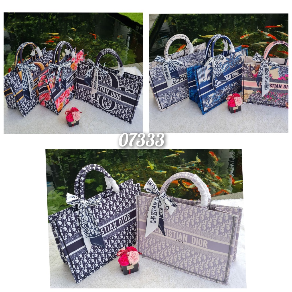 Tote Bag OBLIQUE  FULL EMBOSS Import Premium Kode  07333