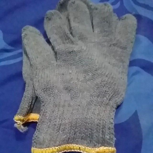 Sarung Tangan Tukang / Kebun / Sarung Tangan Kain Benang Rajut Abu-abu