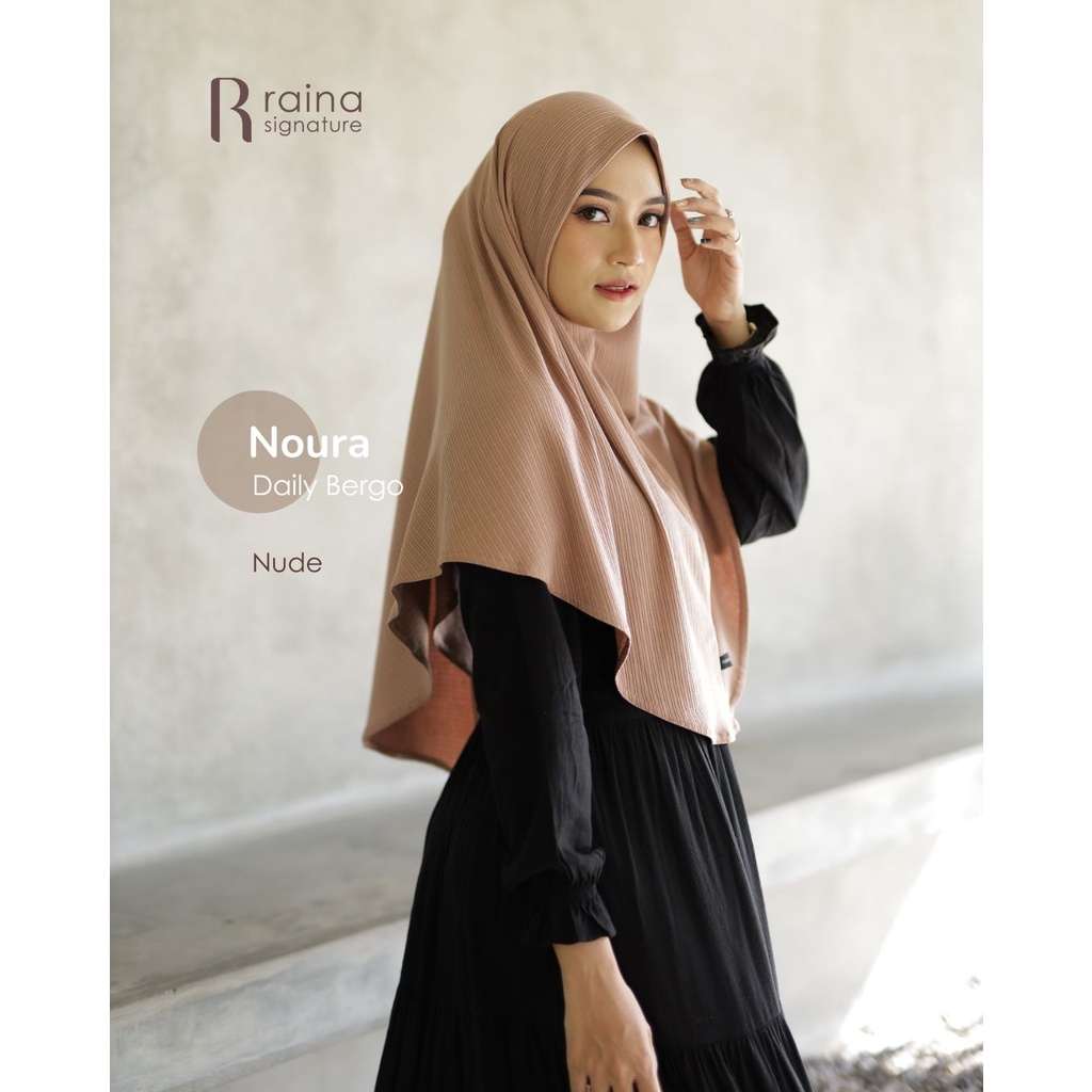 OM11GD Raina Signature Noura Knit Bergo Instant Cotton Knit Anti Tembem Size Standar