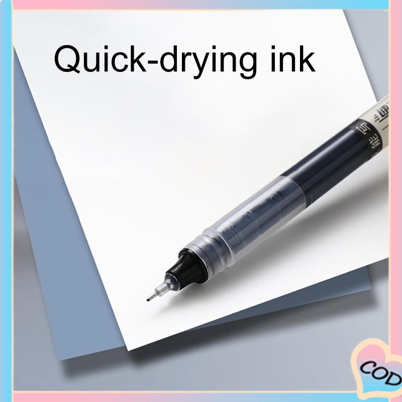 COD❤️ 0.5mm Tip Lurus Cair Roller Ball Pen Kantor Tabung Jarum Penuh Siswa Ujian Gel Pena-A.one