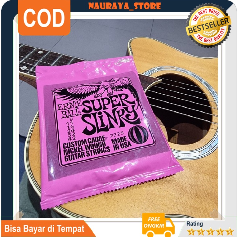 Senar Gitar Elektrik Original Listrik Ernie Ball Ori Elixir Ibanez Pyramid Senar Gitar Super Slinky