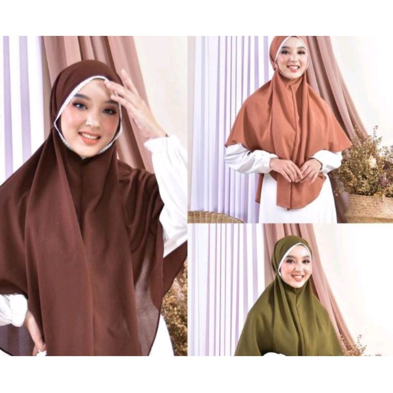 Hijab Bergo Maryam Jumbo XL Renda Kepala/ Maryam Jumbo Non Ped Tali Renda Diamond