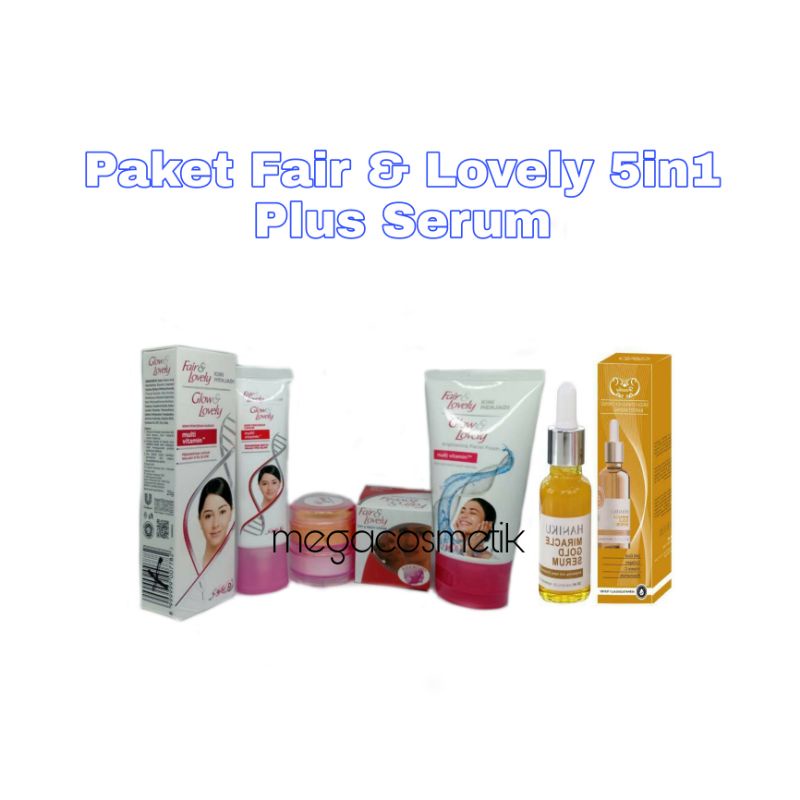 PAKET LENGKAP FAIR &amp; LOVELY 5in1 - FACIAL FOAM + CREAM DAY &amp; NIGHT + PELEMBAB PLUS SERUM