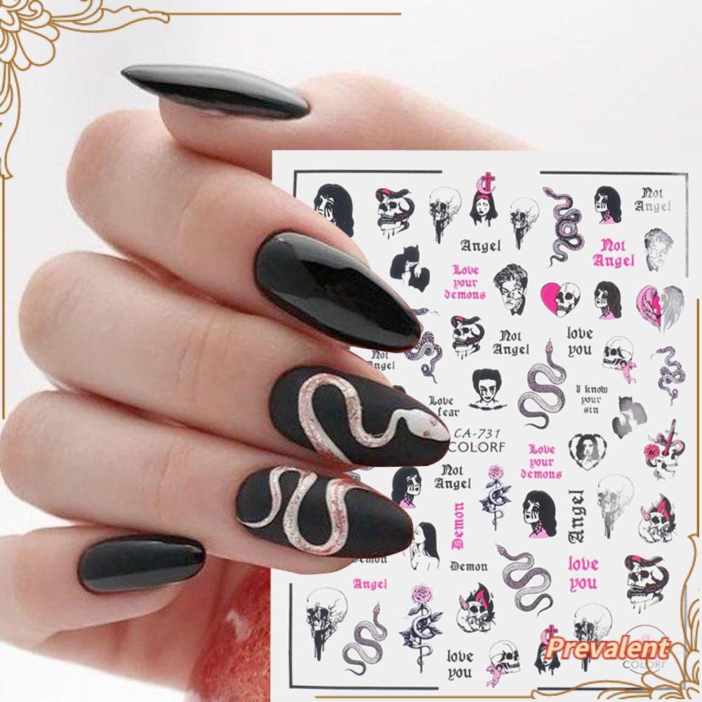 Stiker Kuku Motif Kulit Ular Untuk Manicure