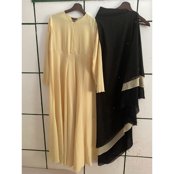 sisesa dress set khimar 3 layer preloved