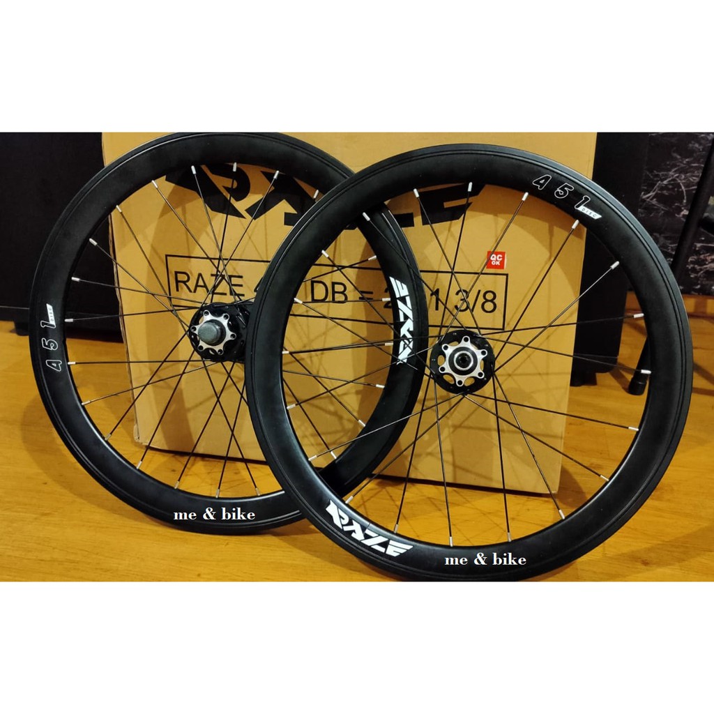VELG RIMS WHEELSET SEPEDA LIPAT RAZE 20 451 DISKBRAKE