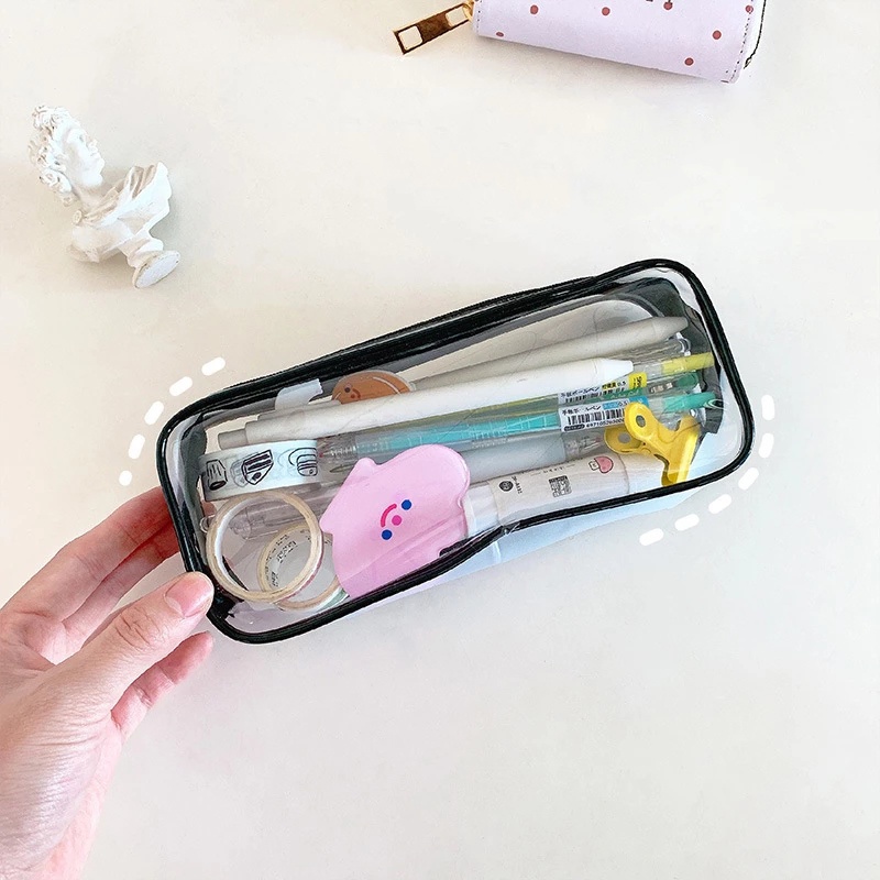 [1Pcs PVC  High Quality Multifunction Clear Storage Bag] [ Zipper Lock Large Capacity Pencil Case]