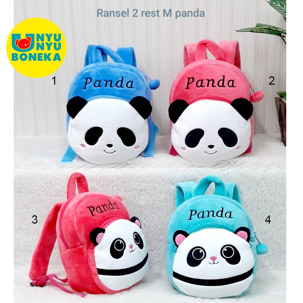 Tas ransel Anak Import karakter boneka panda cute anak sekolah baby kids paud