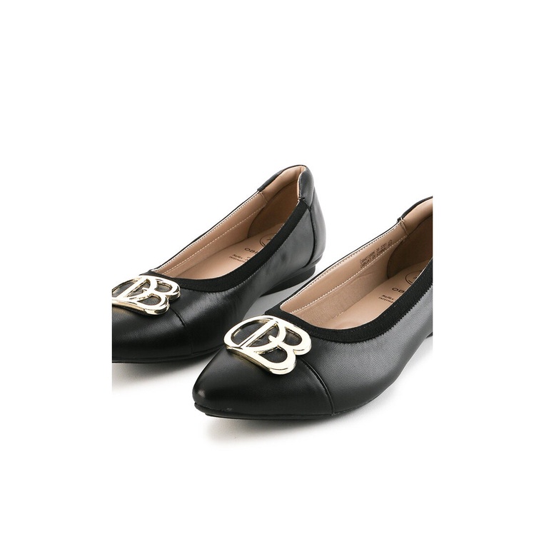 SEPATU FLAT KULIT OBERMAIN WANITA ORIGINAL BRANDED TERBARU HITAM OW32