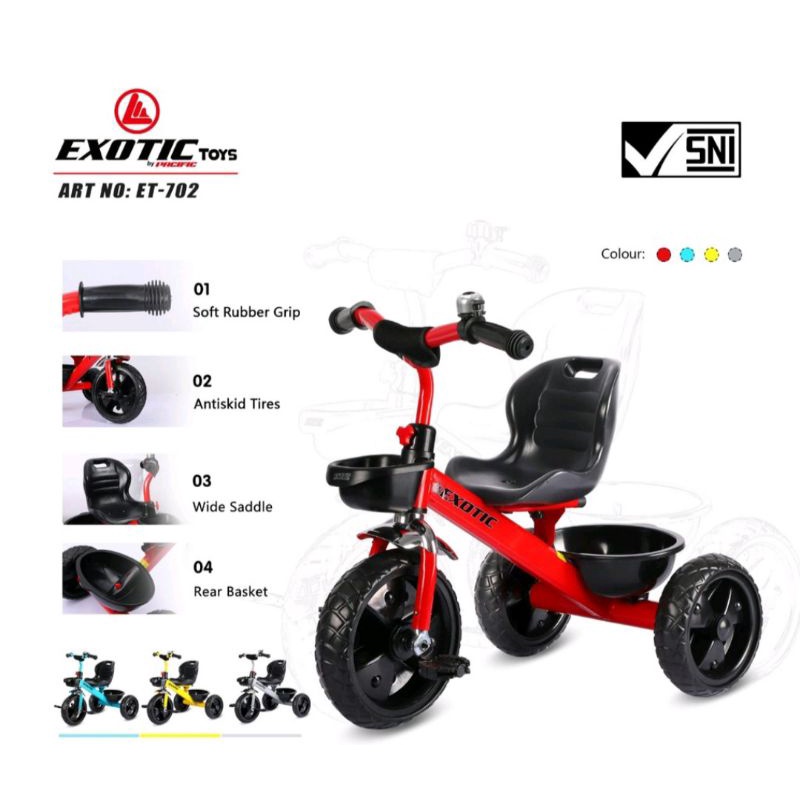 EXOTIC ET-702 TRICYCLE Stroller Micro Trike Sepeda Murah Sepeda Anak Bayi Sepeda Roda 3 Tiga Origina