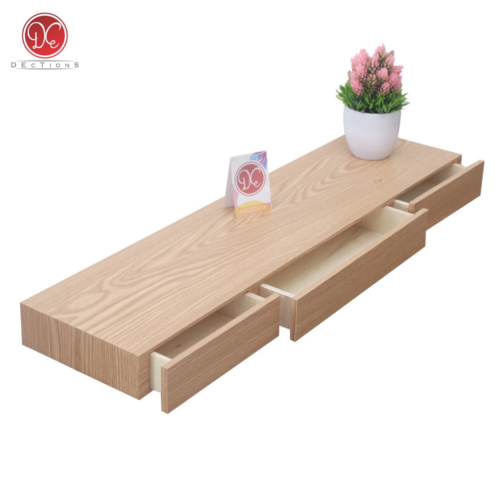 TERBARU DECTIONS RAK DINDING AMBALAN LACI 80X20CM MEJA RIAS KAMAR 3 PINTU TEMPEL DINDING GANTUNG