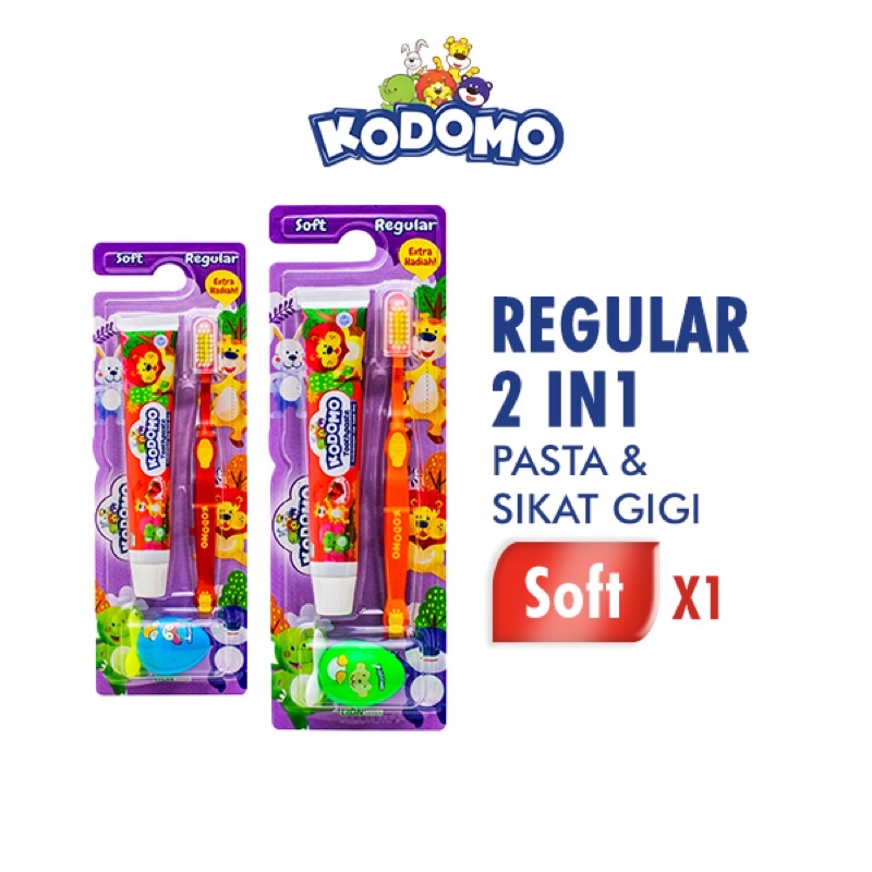 KODOMO Pasta Gigi Tootbrush Reguler 2in1