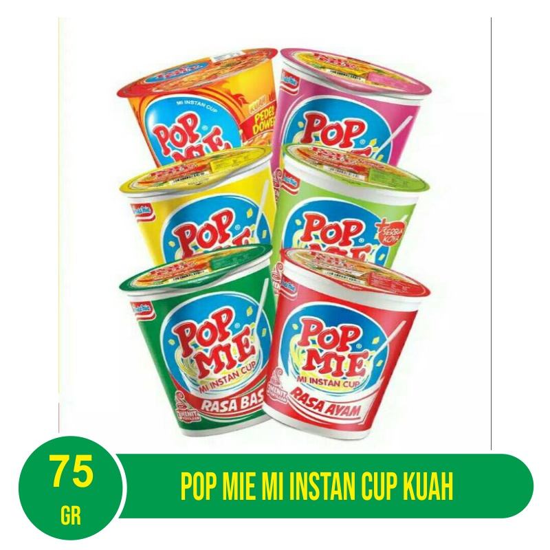 Pop Mie Mi Instan Cup Kuah 75 gr - 6 Pcs