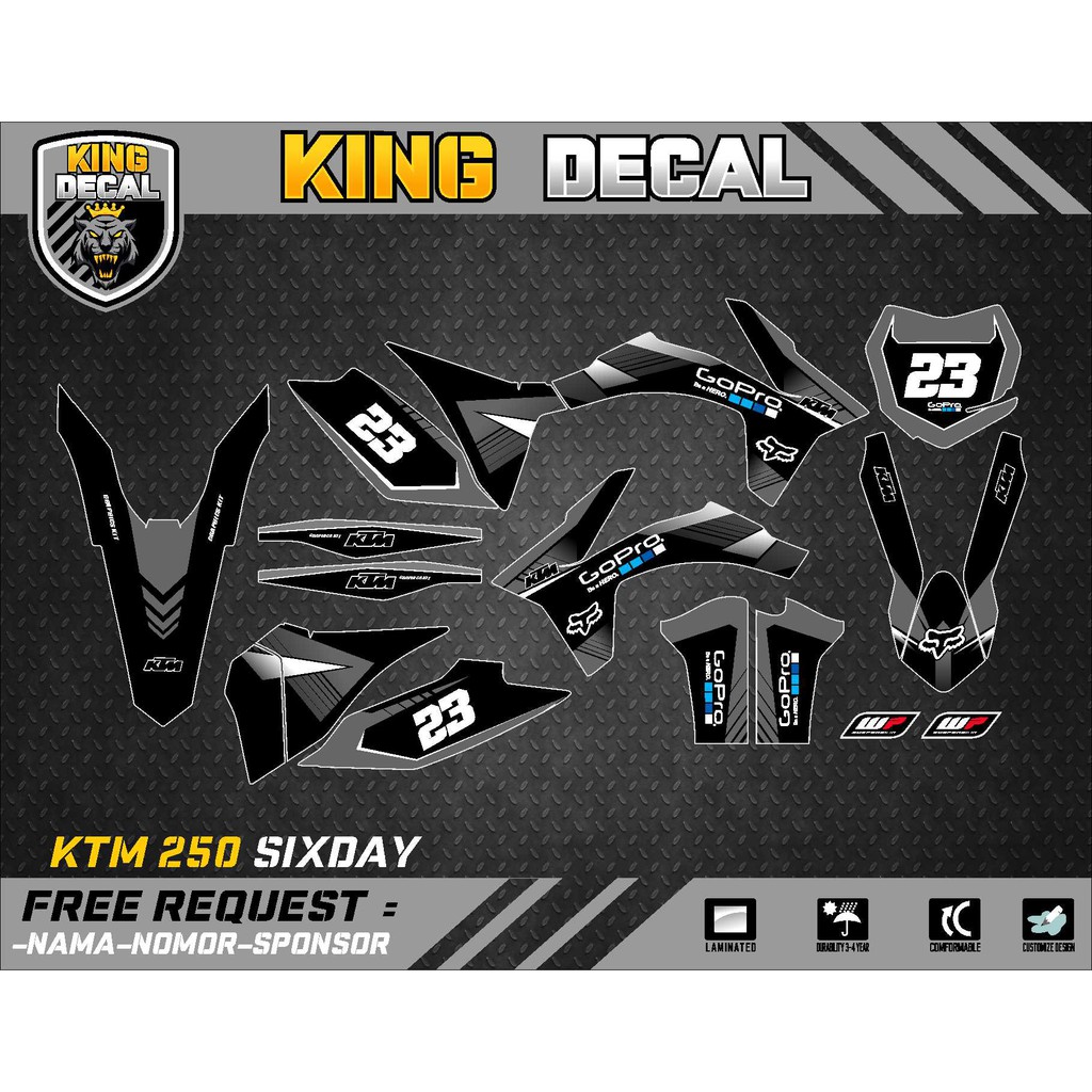 DECAL KTM 250 SIXDAY DECAL SIXDAY STRIPING KTM 250 STRIPING SIXDAY 04