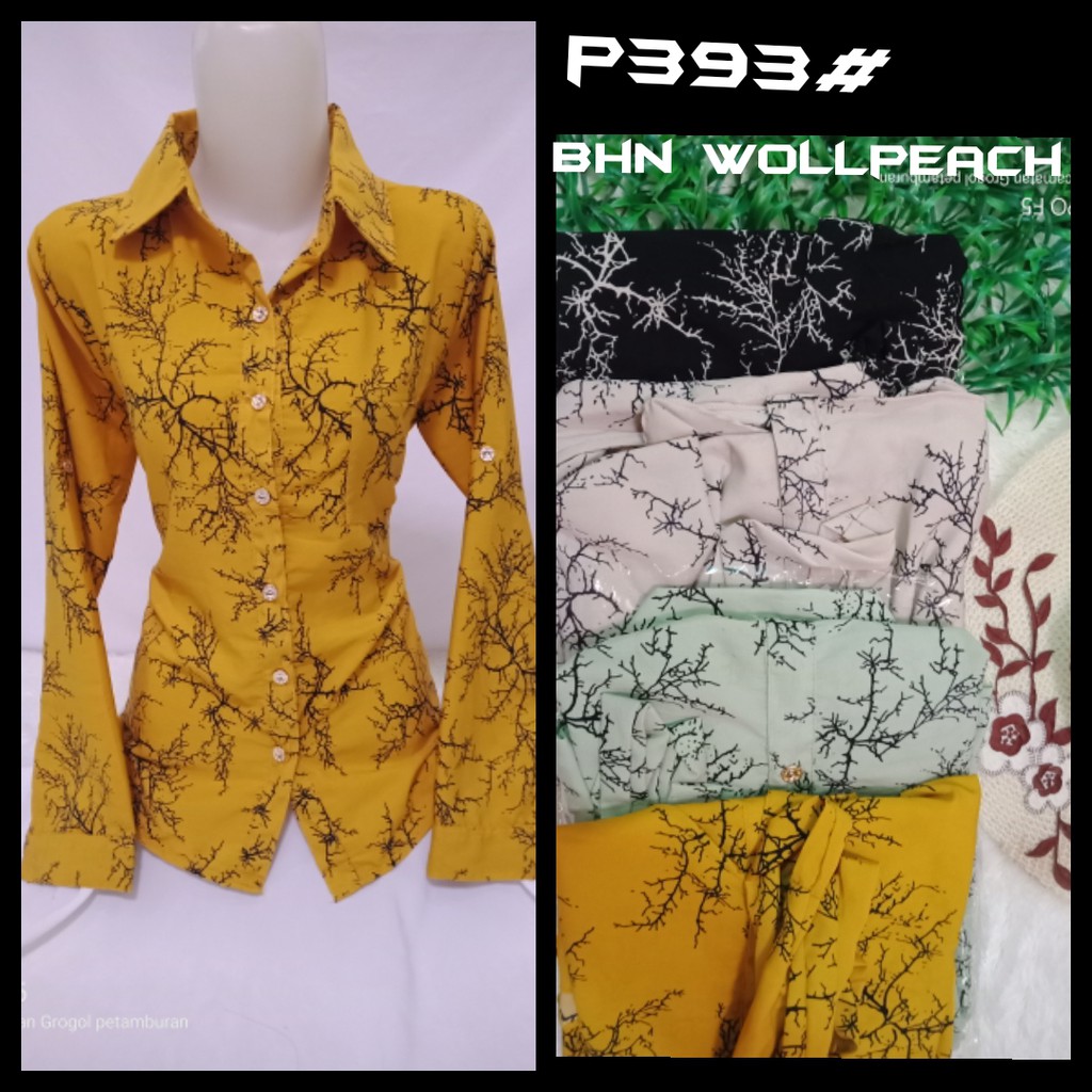 KEMEJA ATASAN WANITA BAHAN WOOLPEACH
