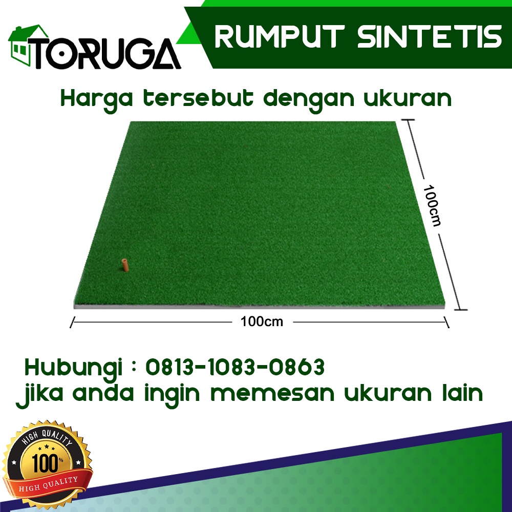 Karpet Rumput Palsu Sintetis 35mm Swiss Grass Mat Per M2 100cm x 100cm