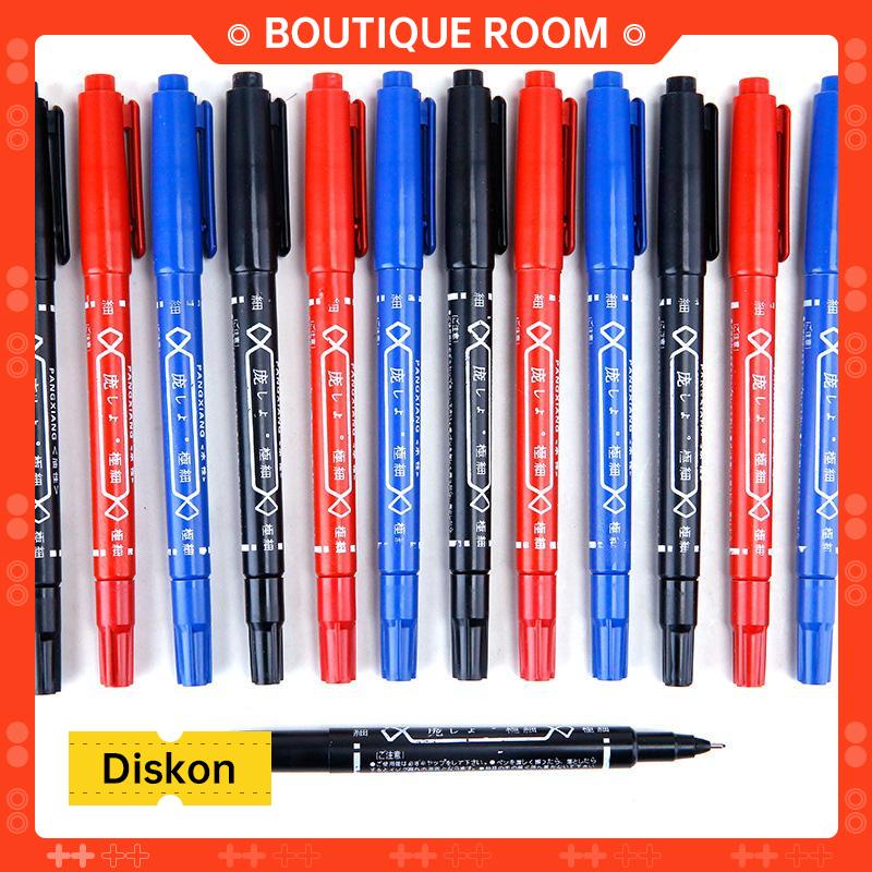 

Ready✨Anak Hook Line Pen Kecil Berkepala Dua Spidol Minyak Berbasis Air Netral Lukisan Alat TulisBER