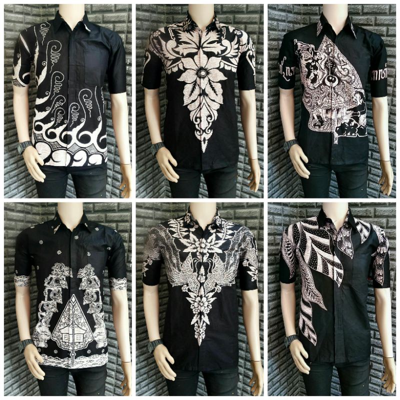 Baju Hem Batik Cowok Lengan Pendek Fashion Muslim Pria Terbaru