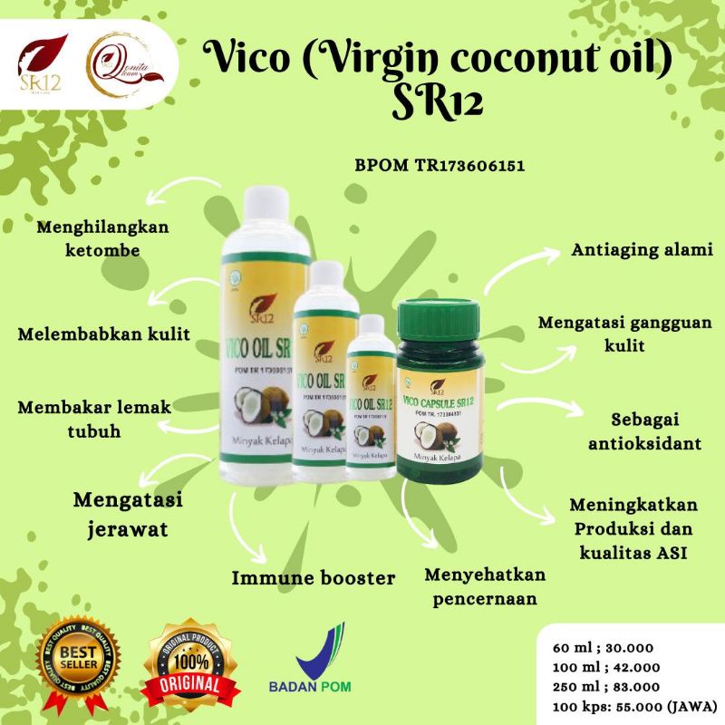 BEST SELLER SR12 Vico Oil / Minyak Kelapa / diet / Menggemukkan badan / obat herbal / ruam popok