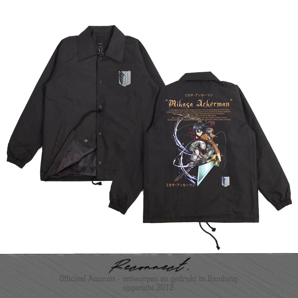 Reconnect Coach Jacket Attack On Titan Mikasa Ackerman - Unisex