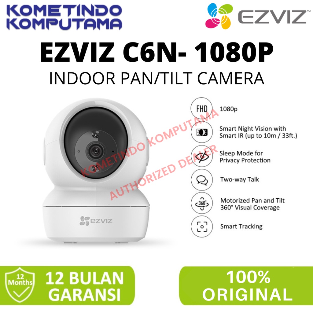 C6N 2MP 1080P EZVIZ Indoor Home Dome Smart Wireless IP Camera CCTV GARANSI RESMI 100% ORIGINAL TIDAK TERMASUK MICRO SD