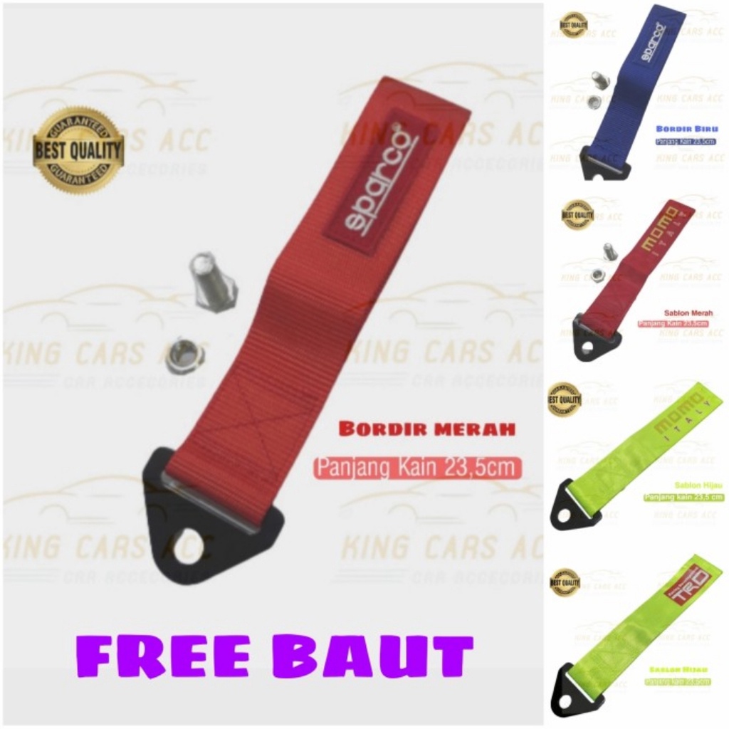 Tali derek mobil / Towing strap universal / Towing depan mobil