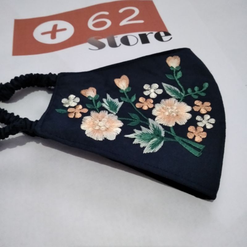 Masker Bordir Mawar