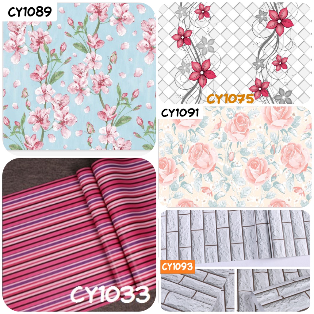 Stiker dinding Wallpaper Dinding Wallstiker kamar tidur 45cm x 9m Bata Garis Batik Fantasidekekorasi