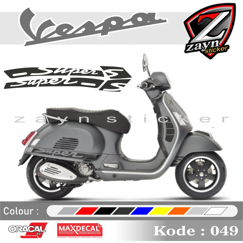 TERMURAH, STIKER LIST CUTTING STICKER STRIPING VESPA GTS  SUPER 150 1 COLOUR 049