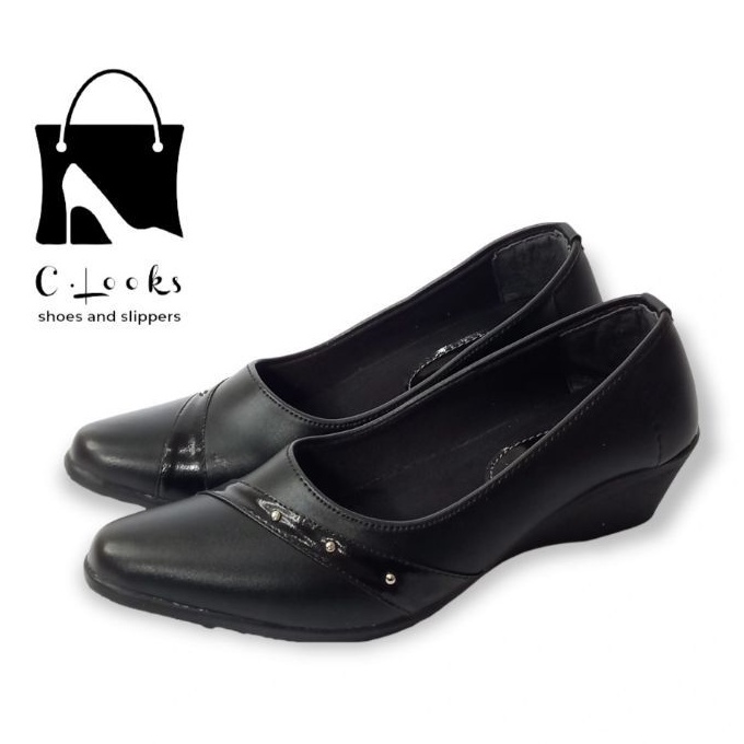 Kickers LK.06 Hitam Sepatu Pantofel Wanita Guru Kerja Hak 5 Cm