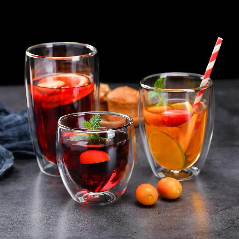 Gelas Kaca Double Wall Anti Panas 250 ml 350 ml 450 ml