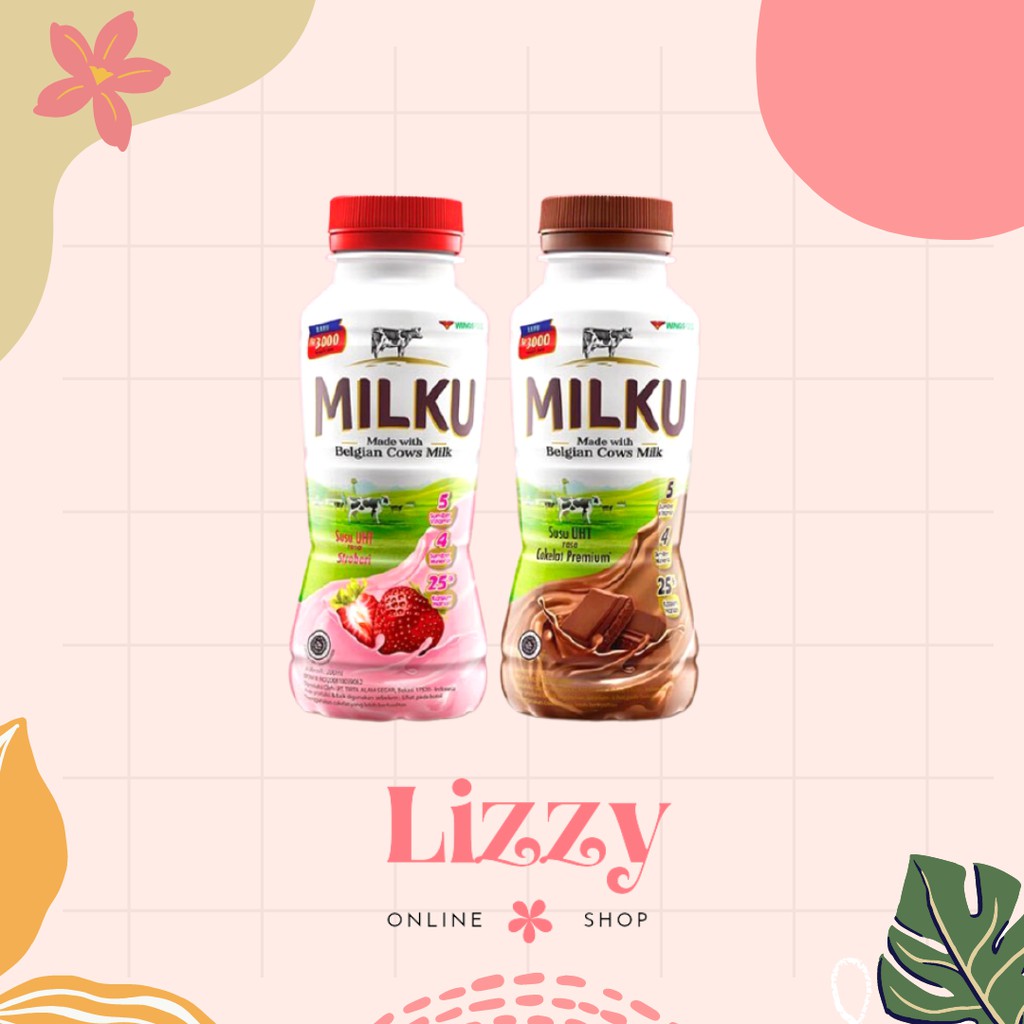 

MILKU Susu UHT Made with Belgian Cows Milk Kemasan Botol 200ml