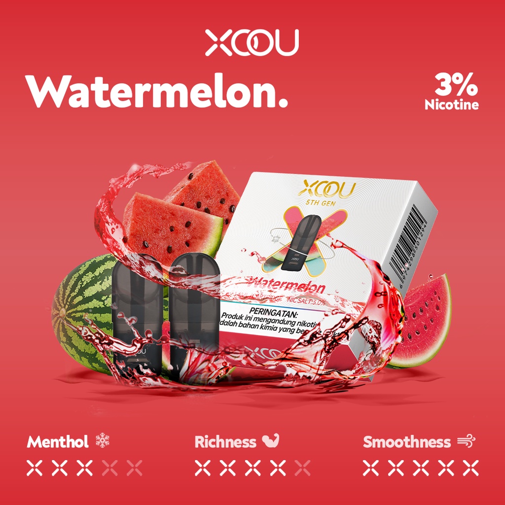 XOOU 5th Generation Mint Flavour 2 CTG - Watermelon